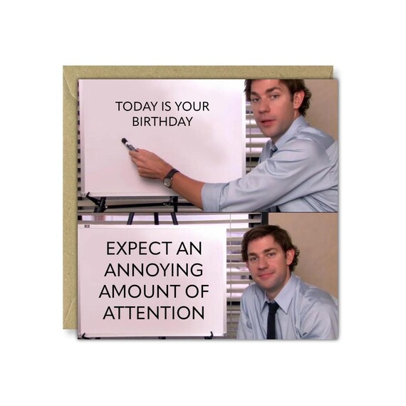 The Office Meme Birthday Card • FBC Square 280gsm Gloss-Finished