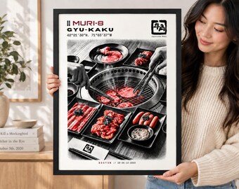 Gyu-Kaku Japanese BBQ Print • Restaurant Wall Art • MURI-8 Dot-Matrix