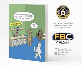 Catnip Dispensary Card • Funny Birthday Comic for Cat Lovers | FBC 5x7" Mohawk Superfine