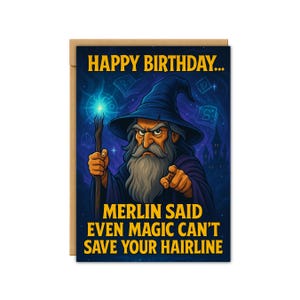 Funny Wizard Birthday Card - FBC Cards