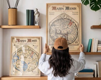 Vintage Wall Art | Medieval World Map — Mappa Mundi (1300s) — Canvas Print (Waterproof) | FBC × CENJI Studio