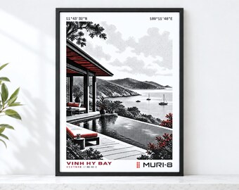 Amanoi Wall Art • Printable Vietnam Poster • MURI-8 Dot-Matrix