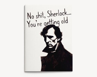 UAL Sherlock Holmes Birthday Gift – “No Shit, Sherlock” – 5x7" Mohawk Superfine Card