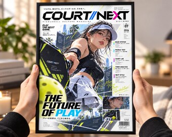 Pickleball Magazine Prints • Japanese Sports Poster • コート次へ