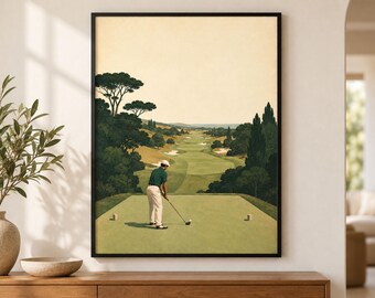 Vintage 1960s Golf Art • Retro Sports Print • Sixties Golf Collection