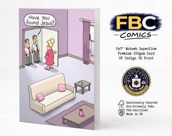 Jesus Greeting Card • Funny Comic Gift for Birthdays, Baptisms, Confirmations, Catholics & Christians