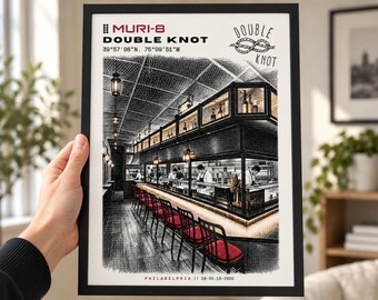 Double Knot Restaurant Wall Art • Philadelphia Japanese Restaurant Print • MURI-8 Dot-Matrix