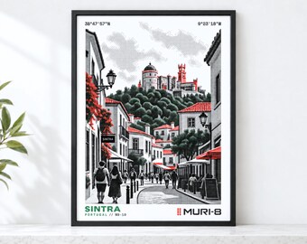 Sintra Wall Art • Printable Portugal Poster • MURI-8 Dot-Matrix