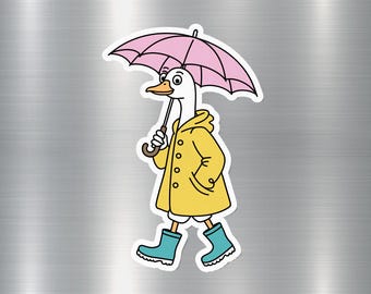 Ente im Regenschirm-Magnet, Enten-Regenschirm-Magnet, niedlicher Tier-Magnet, bunter Vogel-Magnet, lustige Gans-Kunst-Magnet, Kühlschrank-Magnet