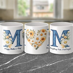 Floral MOM Mugs, Mothers Day Gift Mugs, Mom Heart Mug, Flower Mugs, Mothers Day Coffee Mug, Mom Mug, Mothers Day Gift, Mom Coffee Cup