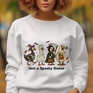 Spooky Goose Sweatshirt, Halloween Duck Sweatshirt, Cute Halloween Sweatshirt, Funny Goose Sweatshirt, Halloween Costume Sweatshirt