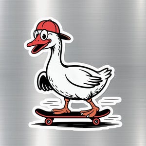 Imán de ganso genial, regalo de patineta, imán de animal para refrigerador, imán de pájaro divertido, ganso de dibujos animados, decoración de cocina única, idea de regalo original
