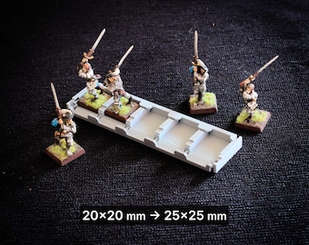 Modular Movement Tray Adapter | 20x20mm -> 25x25mm | Warhammer | The Old World