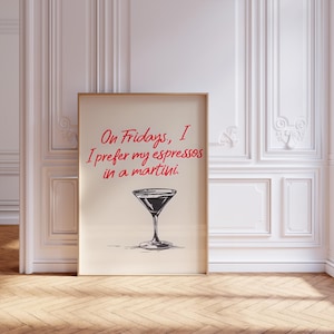 Espresso Martini Poster, Coffee Art Wall Décor, Funny Kitchen Print, Bar Decor, Home Office Wall Art