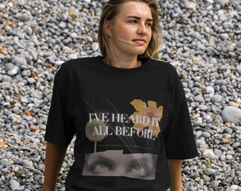 Unique ADHD Album Cover Graphic Oversized Tee  – “I've Heard It All Before” – Neurodivergent T-Shirt Gift – Bold Mental Health Statement Top