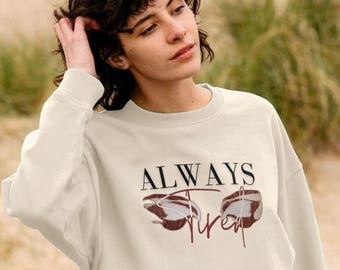 Always Tired Oversized Jumper In Oat – Cosy Feminist Loungewear