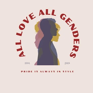 All Love All Genders Pride T-shirt – LGBTQ+ | Trans Pride Shirt | 1984 2018 Queer History Tee | Gender Inclusive Pan Top | Unisex Non-Binary