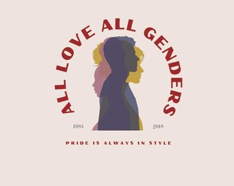 All Love All Genders Pride T-shirt – LGBTQ+ | Trans Pride Shirt | 1984 2018 Queer History Tee | Gender Inclusive Pan Top | Unisex Non-Binary