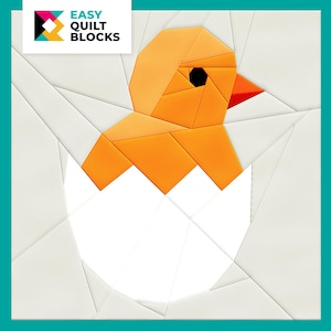 Chick Quilt Block FPP Pattern: Easy Easter Spring Sewing (PDF Pattern)