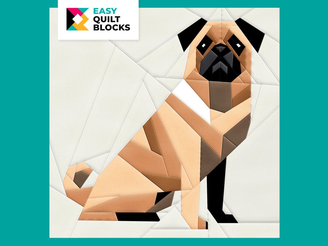 Pieced Pug Quilt Block Pattern – Easy Sewing Project (PDF Pattern) - Etsy