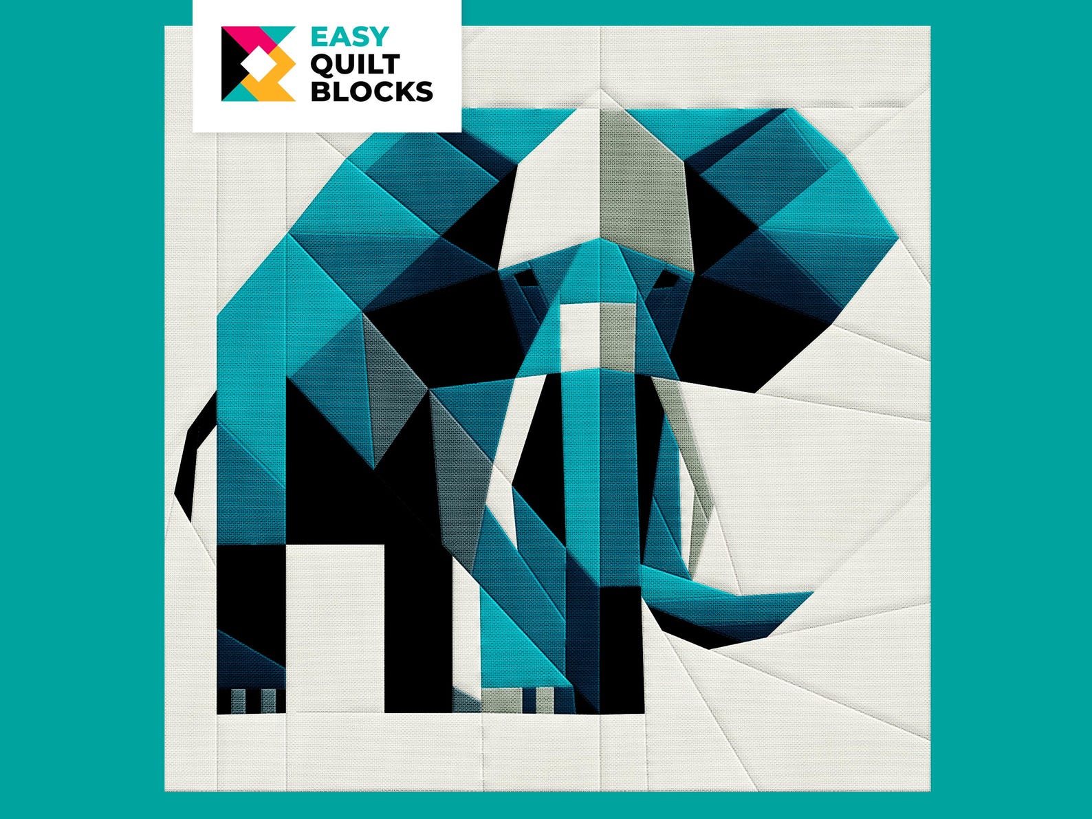 FPP Pattern - EASY Elephant QUILT Block | Bold Paper Pieced Quilt ...