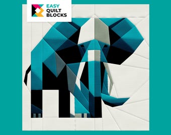 Elephant Quilt Block Pattern: Easy Paper Pieced Safari Design (PDF Pattern)
