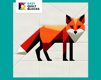 Sly Fox Quilt Block-mönster: Enkel pappersdelad skogsdesign (PDF-mönster)