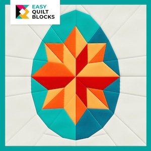 EASY Graphic Egg FPP Pattern | Bold & Modern Easter Quilt Block for Spring Sewing, Paper Piecing Projects, Home Decor | 20x20&quot;