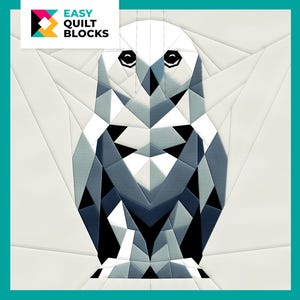 FPP Pattern - EASY Owl QUILT Pattern | Elegant Paper Pieced Quilt Block for Bird Quilts, Wall Art & Thoughtful Gifts | 20x20&quot;