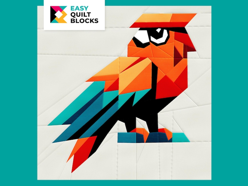 Patchwork Parrot Parrot Quilt Block Pattern: Tropical Paper Piecing (PDF Pattern) - Etsy