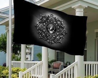 Grateful Dead Mandala Double Sided Flag | Steal Your Face Flag