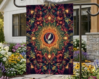 Grateful Dead Stealie Mandala Garden Banner
