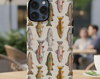 Trout Fishing Phone Case: Impact-Resistant, Colorful Fish Pattern