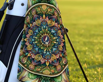 Rainbow Stealie Mandala Golf Towels | 4 different designs