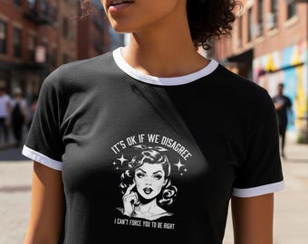 Cropped Sarcastic Graphic T-shirt | Women's Ringer Tee