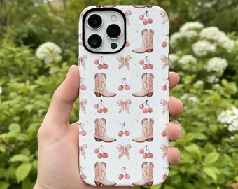 Cowgirl Boots & Cherries Tough Phone Case