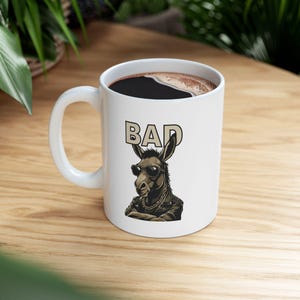 Bad Ass Personalized Coffee Mug, Custom Coffee Mug, Funny Donkey Mug, Bad Ass Donkey Mug, Bad Ass Bitch, Gift For Co-worker, Father&#39;s Day