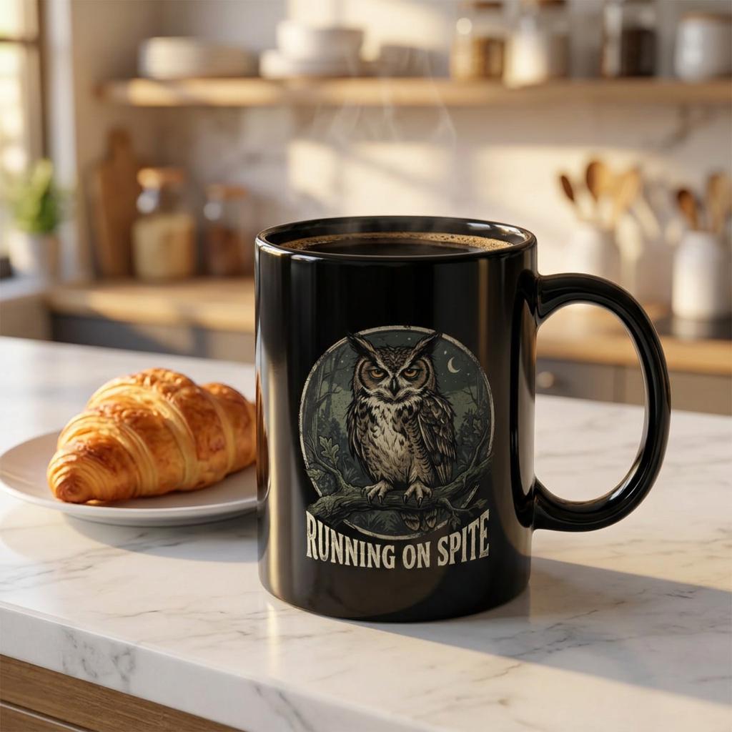 Goth Owl Mug | Dark Humor Coffee Cup