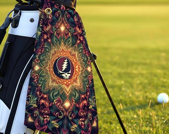 Kaleidoscope Stealie Golf Towel | Psychedelic Mandala Design