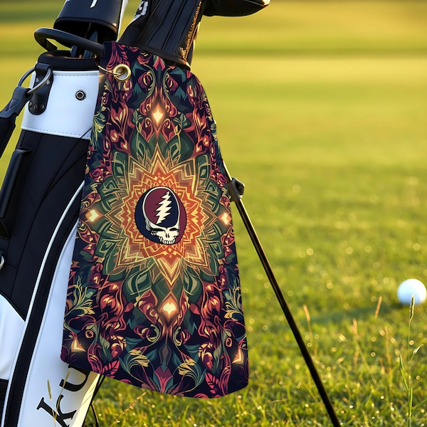 Kaleidoscope Stealie Golf Towel | Psychedelic Mandala Design