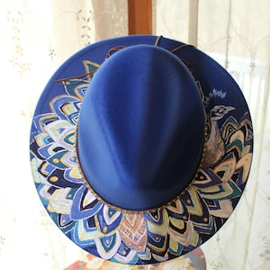 Hand Painted Blue Fedora Hat - Etsy