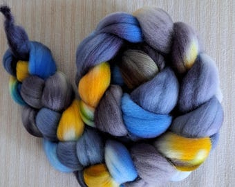 Hand Dyed Rambouillet Combed Top 4 Oz. "Starry Night"