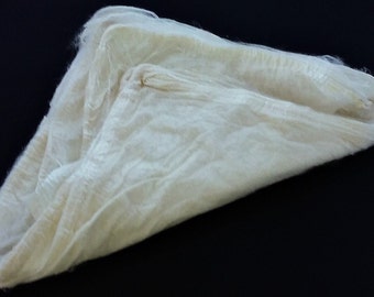 Grade A Undyed Mulberry Silk Hankies/Mawata 1 Oz/28 grams