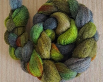 Hand Dyed Shetland Combed Top "Forest" 4 Oz