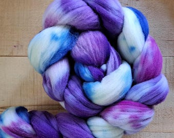 Hand Dyed Cormo Combed Top "Lilac Time" 4 Oz.