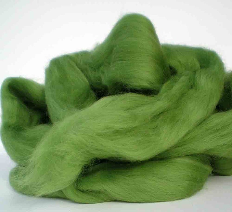Ashland Bay Solid Colored Merino for Spinning or Felting Kiwi 4 oz.
