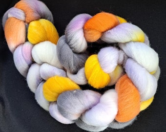 Hand Dyed Domestic Targhee Combed Top "Maize"