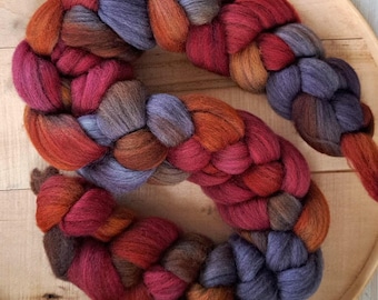 Hand Dyed Corriedale Combed Top "Moorland" 4 Oz.