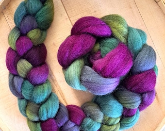 Hand Dyed Corriedale Combed Top 4 Oz. "Graffiti"