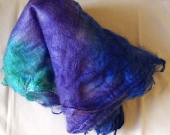 Hand Dyed Silk Hankies "Fibery Jewels" 1/2 Oz./14 Grams